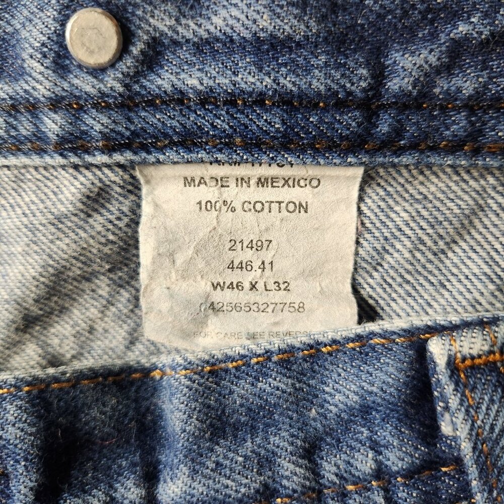 Key Mens Jeans Carpenter Blue Denim Workwear Medium Wash Straight Leg 46X32 - Picture 11 of 11